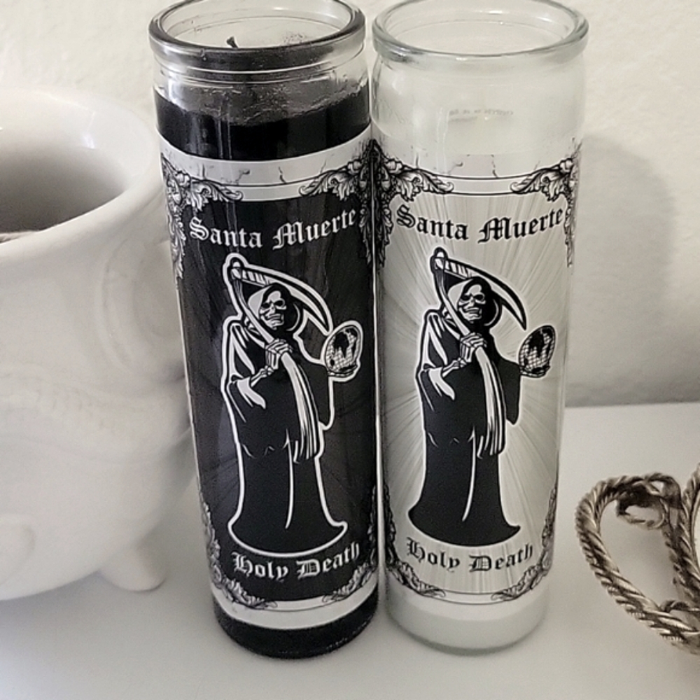 Santa Muerte Holy Death 7 Day Pillar Candles New x2